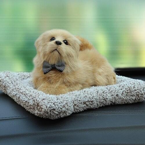 Car Ornaments Simulation Shake Head Dog Plush Dog Activated Carbon To Formaldehyde Dashboard Cute Dog Auto Accessories