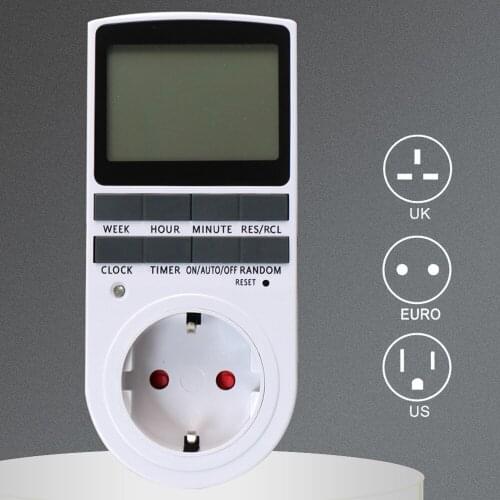 Smart Digital Countdown Timer Switch UK EU 220vaVAC US 110VAC Thermost Weekly Programmable CE Microcomputer For Household