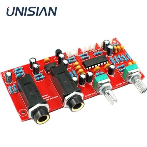 UNISIAN PT2399 Digital Microphone Amplifiers Board NE5532 Pre amplifier Reverberation Karaoke board for Amplifier