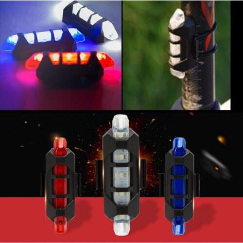 New Bicycle Light rechargeable 5 LED USB Rechargeable Bike Bicycle Tail 4 Model Warning Light Rear Safety