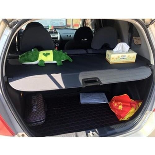 For Honda Fit Jazz Shuttle 2002-2018 Black Retractable Rear Boot Trunk Luggage Security Shield Cargo Cover Auto Accessories