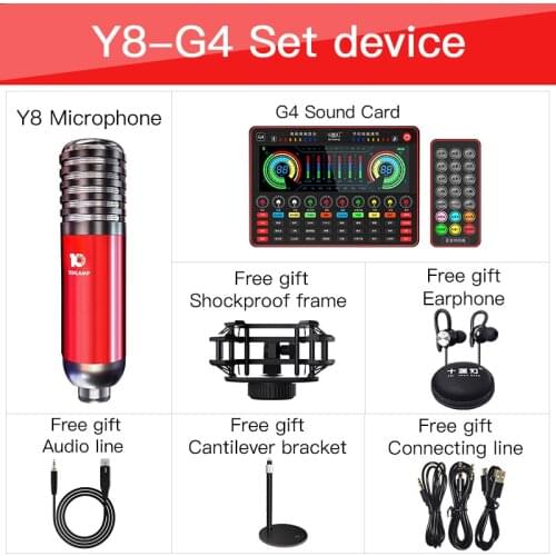 Live Sound Card G4 Microphone Y8 Sound Mixer Board Live Streaming Webcast USB Sound Card Mixer Audio Sound Card For Phone iPhone