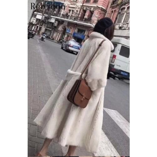 Winter women faux fur coats fluffy furry thick warm plush coat black bule long plus size fake fur jacket 4xl