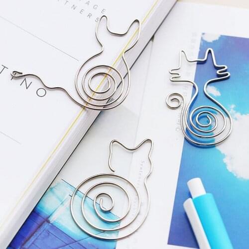 1pcs Metal Bookmark Cartoon Animal Paperclip Shape Creative Book Holder Memo Clip Stainless Steel Message Folder