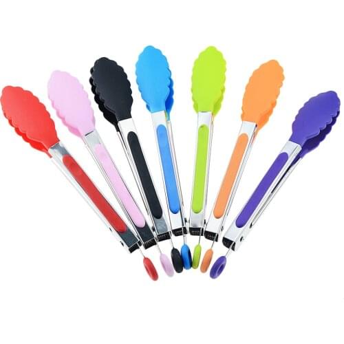 1Pcs New Food Grade Silicone Food Clip Bread Baking Pastry Tool Clip Stainless Steel Silicone Kitchen Cutlery Cookware BBQ Tools