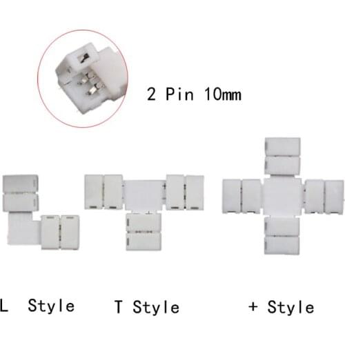 10pcs/lot L/T/+ Led connector connection 5050 5630 single colour led strip with lights corner connector