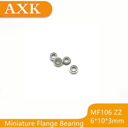 2021 Real 10pcs/lot Mf106zz Mf106 Zz 6x10x3mm Miniature Flange Bearing Thin Wall Deep Groove Ball Radial Brand New