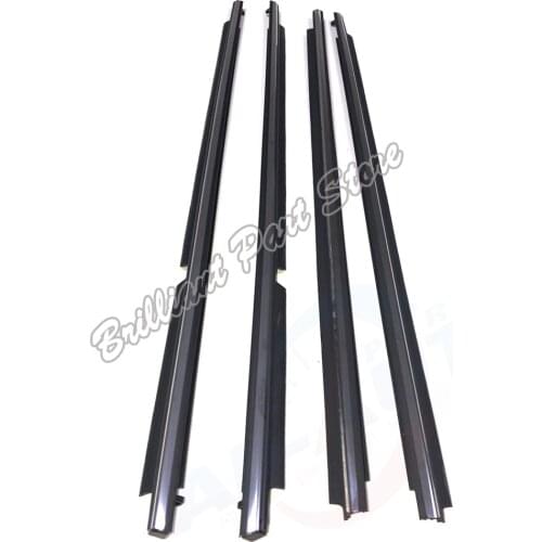 4X Chrome Outside Door Window Moulding Sweep-Belt Molding Weatherstrips Fit For Highlander Kluger 10-13