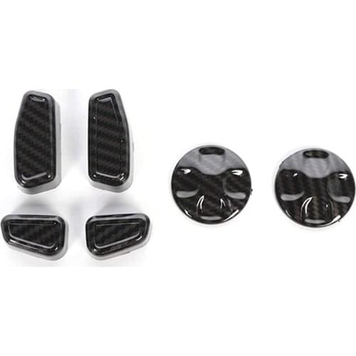 6PCS Car Carbon Fiber Seat Adjustment Button Cover Trim for Dodge Charger 2011+ / Chrysler 300 2015-2021 Accessories