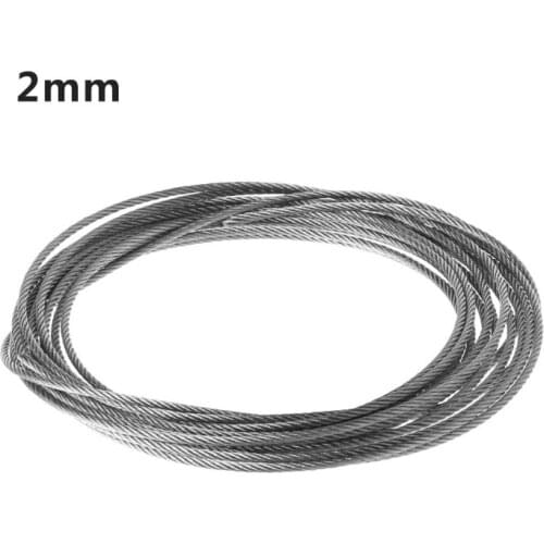 A2UD New 5m 304 Stainless Steel Wire Rope Soft Fishing Lifting Cable 7×7 Clothesline