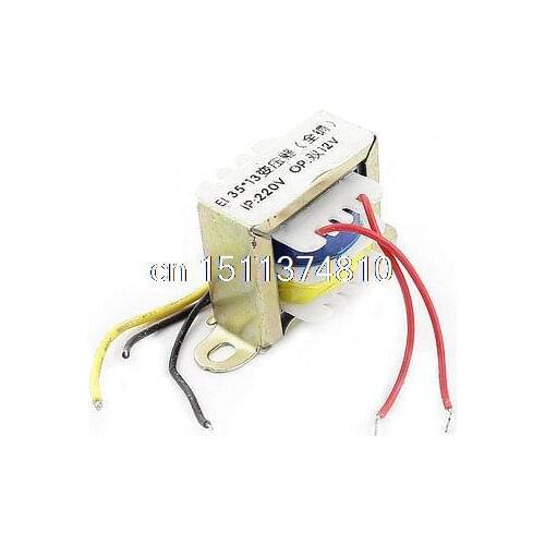 AC 220V 12Vx2 Vertical Mount Ferrite Core EI Electric Power Transformer