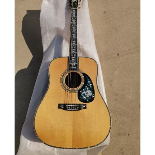 Free shipping free case free eq all solid dreadnought guitar super deluxe full abalone professional acoustic electric guitars