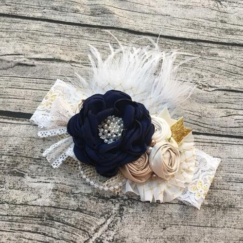 Free Shipping Dupioni Silk Flower Girl Headband Kids Hair Accessories Photo Prop