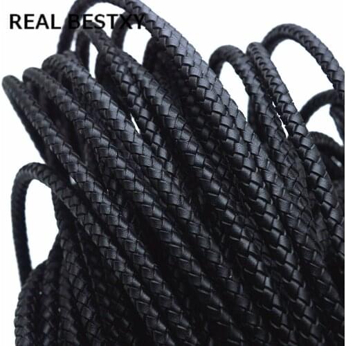 REAL BESTXY 1m/lot 6mm Bangle Cow genuine Leather Cord Leather Rope For DIY Bracelet Jewelry Making