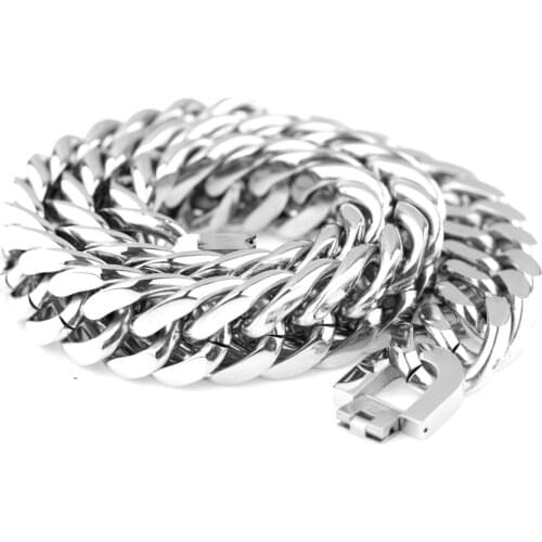 Fashion Mens Jewelry Silver Stainless Steel Huge Bling Cuban Curb Necklace Chain 12mm 18"-30" Good Gift