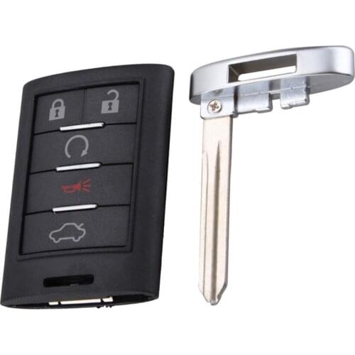 Car Remote Key Fob Case Cover 5 Button for Cadillac DTS CTS STS XTS