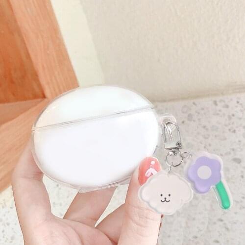 Cute Flower Bear Cover for Huawei Freebuds 4i 4 3 PRO Transparent Wireless Earphones soft Cover Free buds PRO Protection Case