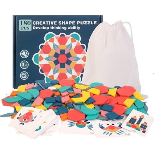 Kids Wooden Jigsaw Puzzle Toy Clever Board Children Geometric Shape Fun 3D Puzzles Colorful Baby Montessori Educational Learning