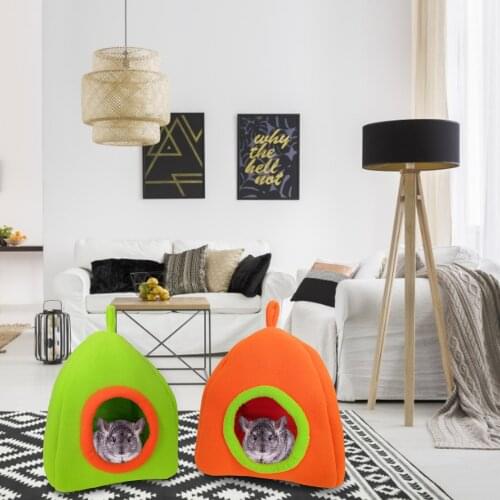 2021 New Hamster House Semi-enclosed Lovely Cage Cave Bed Hamster Accessories Cotton Warm Pet Supplies Mice Rat Nest