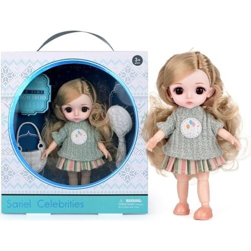 BJD Surprise Doll 1/12 Beauty Dress Up Toy Baby Girl 13 moveable joints Nude Body With Christmas Clothes Doll Toy for Girl Gifts