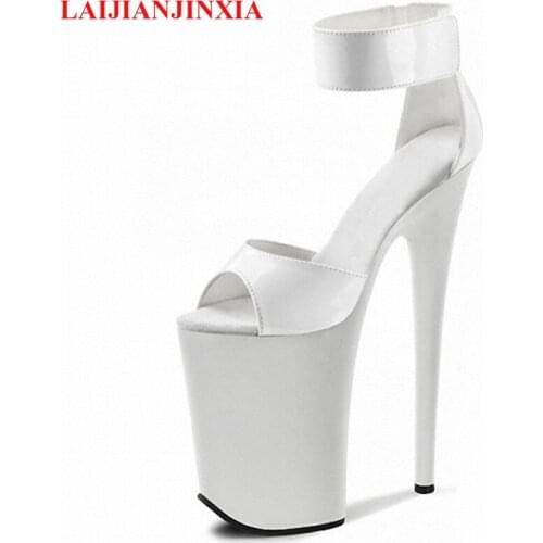 LAIJIANJINXIA New Classic Sexy Clubbing High Heels Womens Shoes 23cm High Heels Sandals Model Shoes 9 Inch White Wedding Shoes