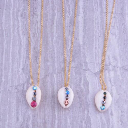 Summer bohemian boho enamel shell necklaces pendants collier femme 2020 jewelry kettingen voor vrouwen collares largos mujer