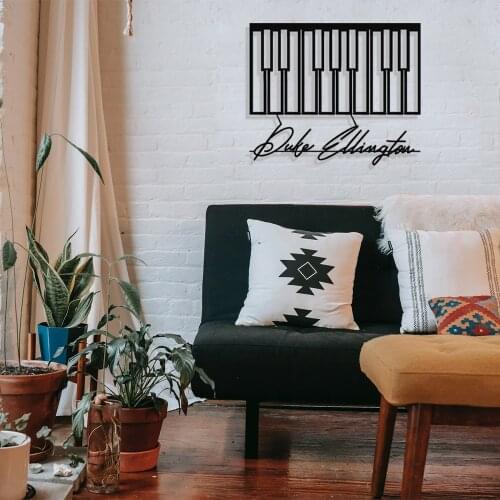 MIGNATIS Jazz Music Piano and Duke Ellington Design Metal Wall Decor - Kitchen Wall Decor, Office, Living Room