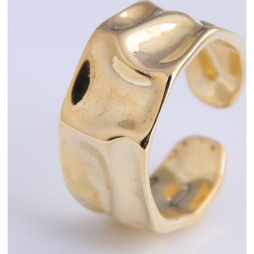Fashion Irregular Geometric Gold Silver Color Ring Width Open Finger Ring Opening Female Rings