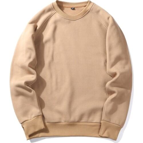 Ymwmhu New Arrival Mens Sweatshirt Solid Crew Neck Autumn Hoodies Streetwear Fleece Winter Clothes Euro Size S-XXL