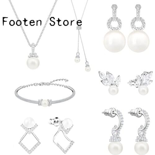 SWA Fashion Ladies Jewelry Charm Pearl Fashion Jewelry Set Lady Earring Necklace and Bracelet Fashion Jewelry