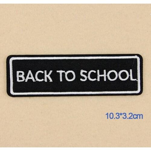 Blue Music Back To School Wonderful Novelty Letters Iron On Patch Clothes Patch For Clothing Girl Boy Embroidered Patch