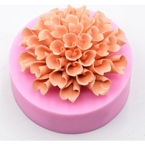 Newest Hydrangea Flower Shape Chocolate Handmade Soap Silicone Moulds DIY Baking Tool Fondant Cake Decorating Mold