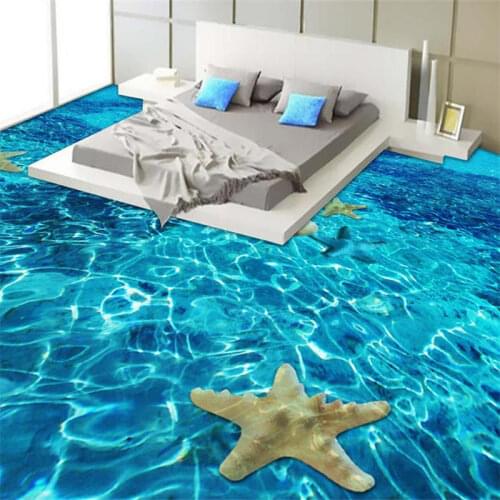 Wallpaper stereoscopic 3d mural 3d flooring seawater pvc self adhesive wallpaper