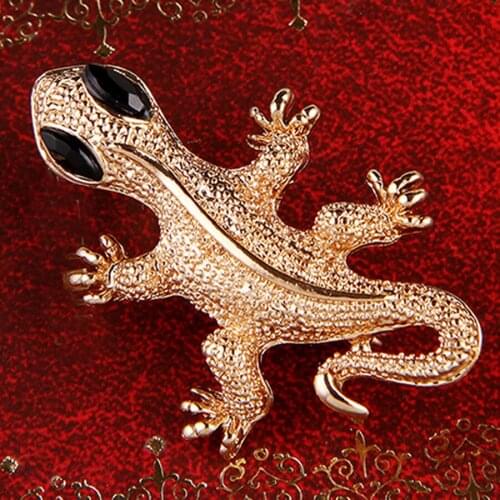 Charming Animal Gecko Brooches Pin Men Corsage for Women Sweater Hats Scarf Suit Jewelry Fashion Costume Accessories XZ127