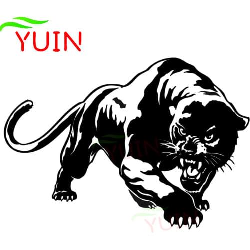 Fiery Wild Panther Hunting Car Sticker Creative PVC Window Bumper Decorative Accessories Motorcycle Waterproof Decal 18*12cm