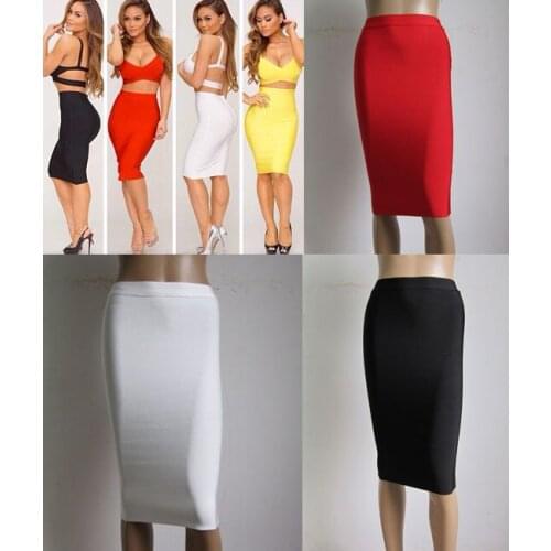 Factory wholesale Longer section skirts Stretch knit variety of colors Fashion with Bandage skirt
