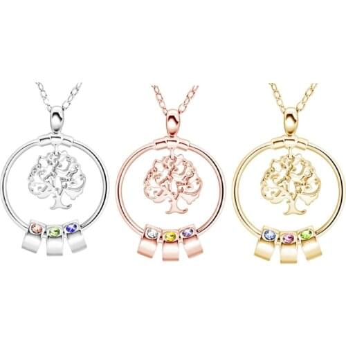 Gold/Rose Gold/Silver Necklace for Women Girls Family Tree of Life Pendant T21F