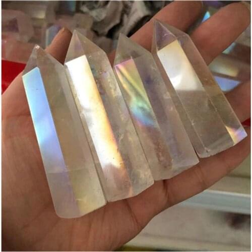 Aura Clear Quartz Wand Point Natural Stones For Home Decoration Gemstones