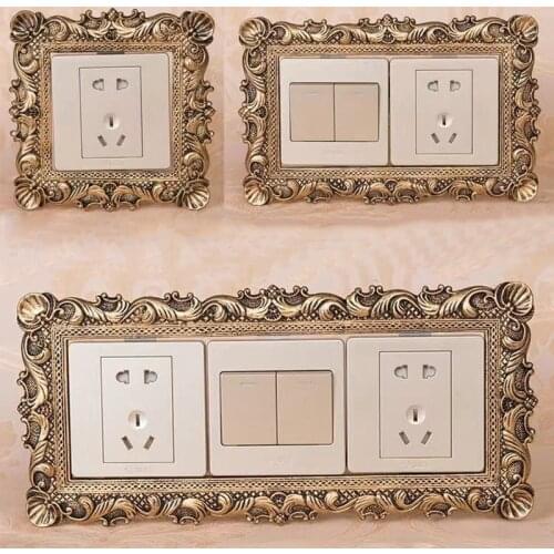 Luxury Gold Resin Switch Protective Sleeve Gold Elephant Switch Decorative Sticker Creative Socket Lamp Switch Nordic Decor