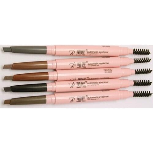 Eyebrow Pen Waterproof Smooth Double Automatic Rotation Eyebrow Pencil With Eyebrows Brush 5 Colors For Women