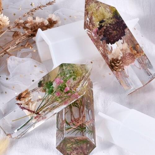DIY Hexagonal Cone Crystal Epoxy Resin Mold Home Decoration Jewelry Candle Making Silicone Mold