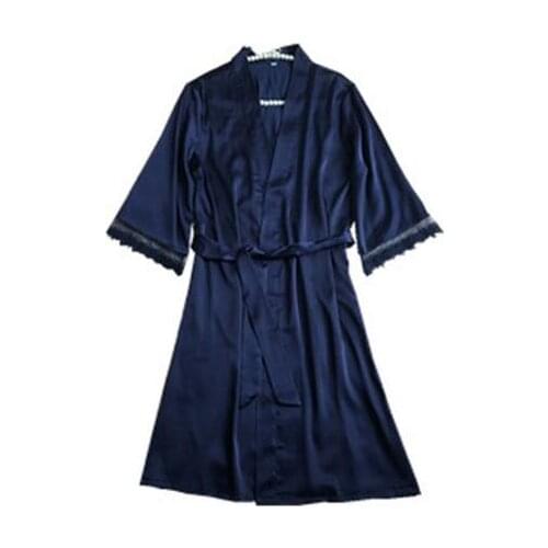 Sexy Ladies' Lace Satin Robe Gown Solid Soft Nightgown Nightwear Kimono Bathrobe Sleepwear Wedding Bride Bridesmaid Robes