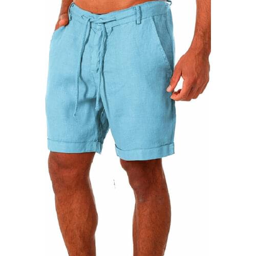 2021 New Mens Solid Flax Shorts Chinese Style Linen Solid Color Short Trousers Male Summer Breathable Flax Shorts Plus Size 3XL