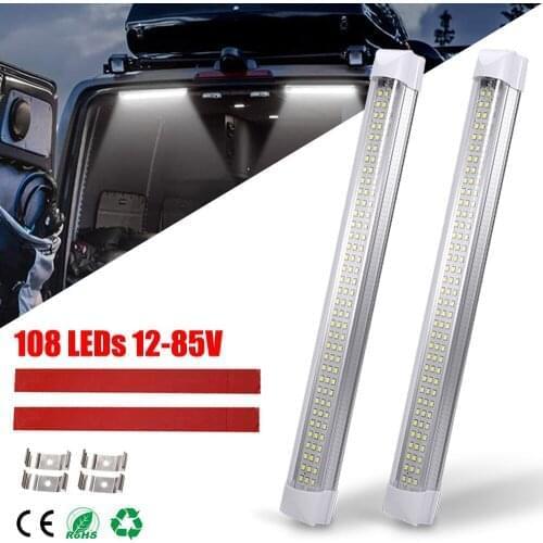 LED Under Cabinet Light 12-85V Car Interior Lamp Strip Tube With ON/Off Switch For Van Lorry Truck Camper Caravan Camping Boat