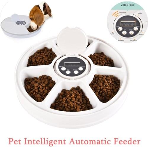 Pet Intelligent Automatic Feeder Small Cat Dog Smart Timing Feeding Machine Pet Bowl Tableware Food Feeder 6 Meal Quantitative