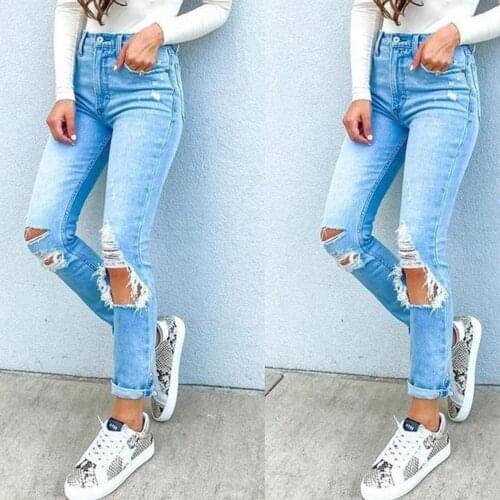 Vintage Hollow Out High Waist Fashion Zipper Jeans Holes Jeans Chic Jeans Pencil Pants Jeans
