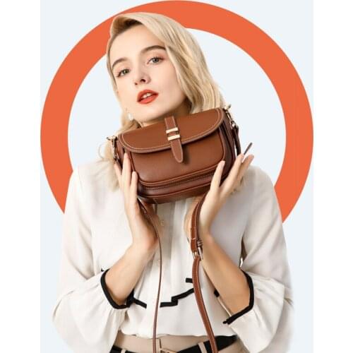 Vintage 100% Natural Oil Wax Cow Leather Women Messenger Bags Genuine Leather Shoulder Sling Bag Designer Fashionable Purses