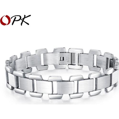 Opk Cross Border Amazon New Supply Fashion Simple European And American Hand Accessories Wholesale Titanium Steel Mens Bracelet