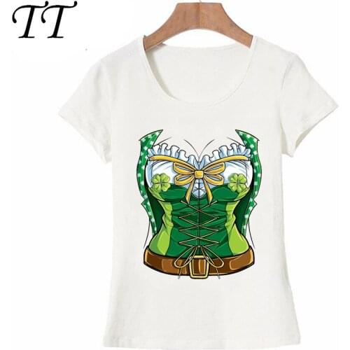 Leprechaun Girl Costume Shirt Women St Patricks Day T-Shirt Summer Fashion Women t-shirt Woman Tops Funny Female Casual Tees