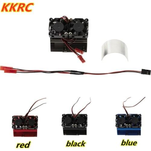 1/8 Dual Fan Motor Cooling Radiator Suitable For 41-43mm Motor And 1/10 SUMMIT#YA-0261BK 1/10 Traxxas SUMMIT E-REVO M0001